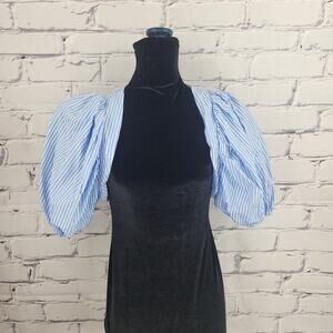 Anthropologie Pernille Rosenkilde Puffed Sleeve Shrug OS prarie coquette striped